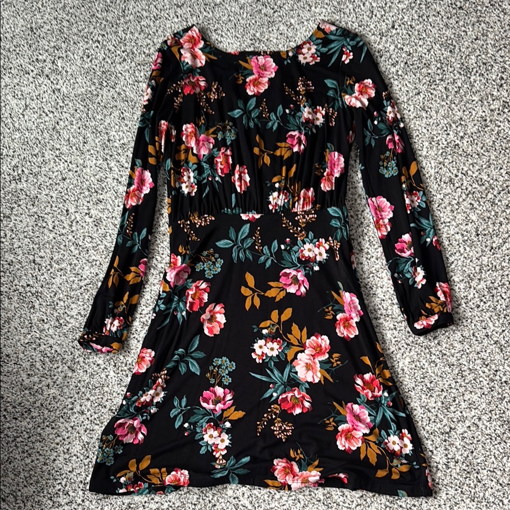 NWT loft floral Black Dress sz 00 petite